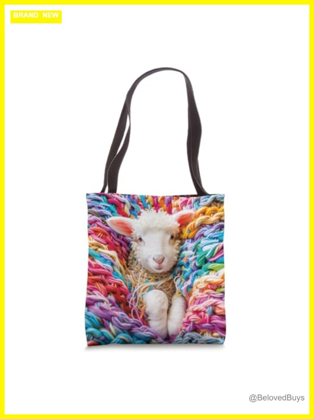 Knitting Pattern Crochet Colorful Yarn Sheep Lamb Tote Bag